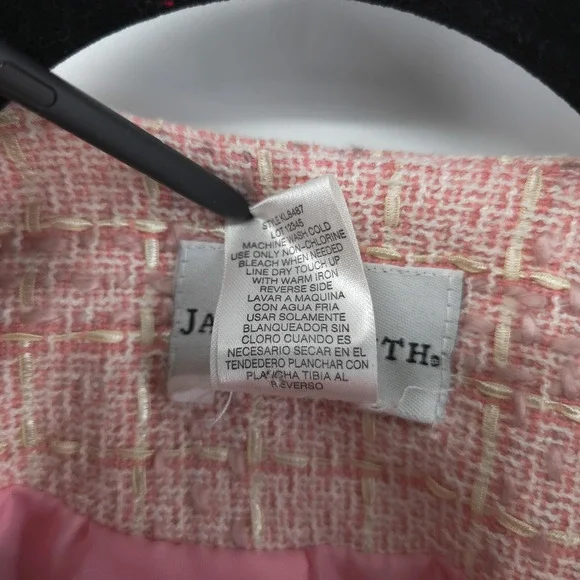 Jaclyn Smith 6 Vintage 90s Twee Quiet Luxury Coquette Tweed Fringe Short Blazer - Picture 6 of 16